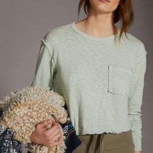 Anthropologie T.LA cropped long sleeve tee M